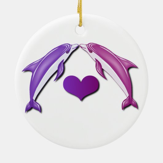 Kissing Dolphins Ornament (Achterkant)