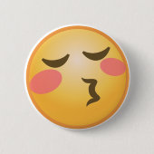 Kissing Emoji Ronde Button 5,7 Cm (Voorkant)