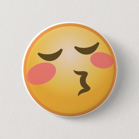 Kissing Emoji Ronde Button 5,7 Cm (Voorkant)