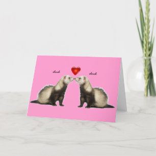 Kissing Ferrets Valentijn Kaart