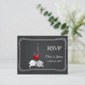 Kissing Fish Wedding RSVP Kaart (Staand voorkant)