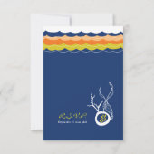 Kissing Fishcorals Beach Whimsical Wedding RSVP Kaartje (Achterkant)