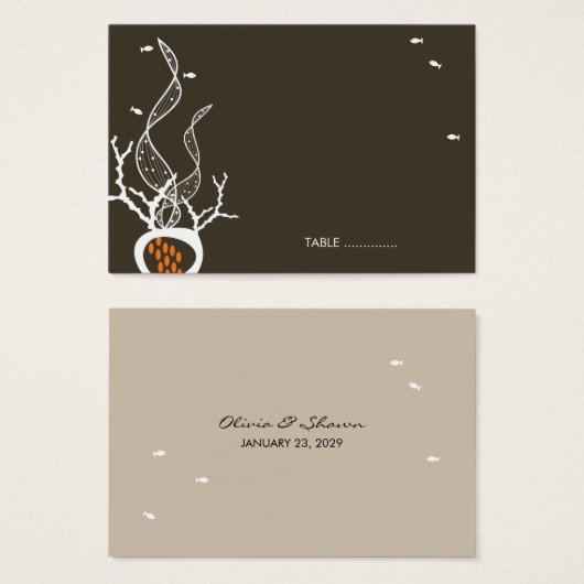 Kissing Fishing Coral Whimsical Ocean Beach Weddin Visitekaartje (Voorkant /achterkant)