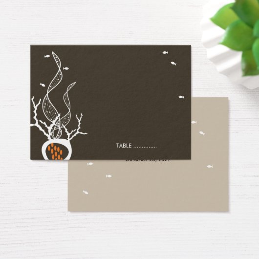 Kissing Fishing Coral Whimsical Ocean Beach Weddin Visitekaartje (Bureau)