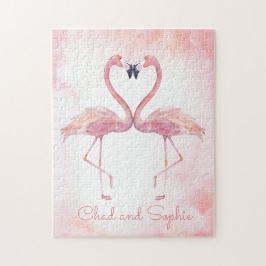 Kissing Flamingos | Alleen de twee Amerikaanse Val Legpuzzel (Verticaal)
