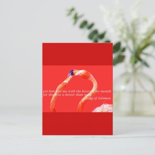 Kissing Flamingos Briefkaart (Staand voorkant)
