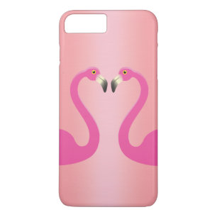 Kissing Flamingos iPhone 7 Plus Hoesje Rose Goud