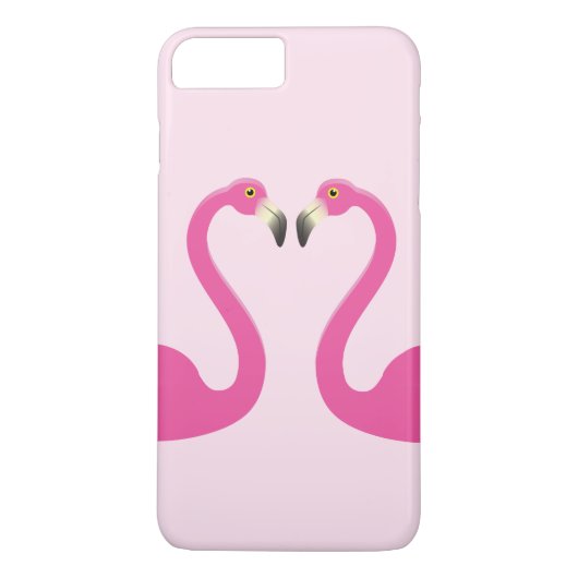 Kissing Flamingos iPhone 7 Plus Hoesje Roze (Achterkant)
