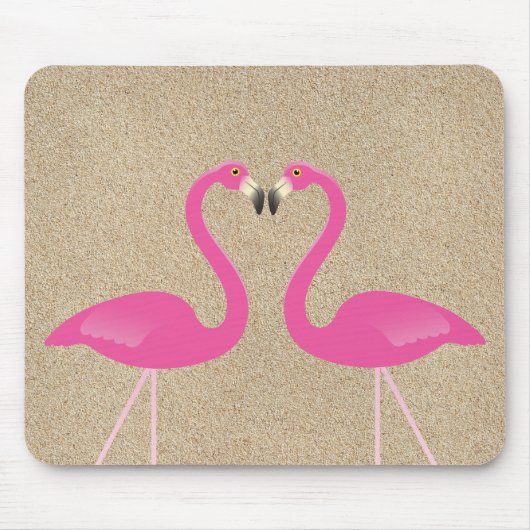 Kissing Flamingos Mousepad Muismat (Voorkant)