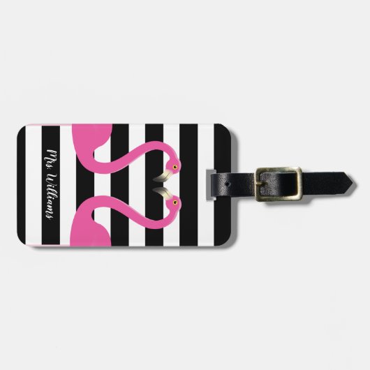 Kissing Flamingos Mrs. Bagagelabel (Voorkant horizontaal)