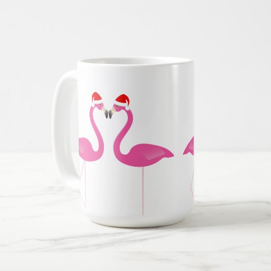 Kissing Flamingos Vakantie Mok (Voorkant links)