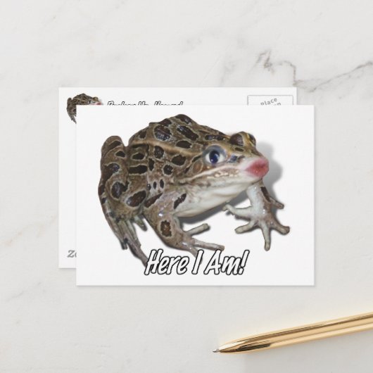 Kissing Frog - Pucker Up, schat! Briefkaart (Voorkant / Achterkant in situ)