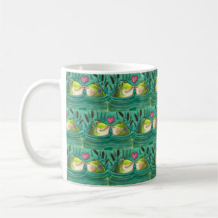 KISSING FROGS COLORFUL EN CUTE POND ROMANCE, FUNNY KOFFIEMOK