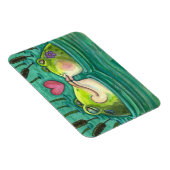 KISSING FROGS COLORFUL EN CUTE POND ROMANCE, FUNNY MAGNEET (Rechterzijde)