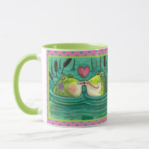 KISSING FROGS COLORFUL EN CUTE POND ROMANCE, FUNNY MOK