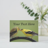 Kissing Goldfinches Briefkaart (Staand voorkant)