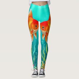 Kissing Goldfish fantasie Leggings