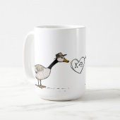 Kissing Goose Custom Initialen Gay Paar Koffiemok (Voorkant links)