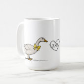 Kissing Goose Custom Initialen Lesbisch Paar Koffiemok (Voorkant links)