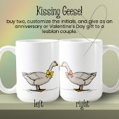 Kissing Goose Custom Initialen Lesbisch Paar Koffiemok
