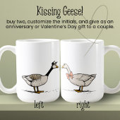 Kissing Goose Custom Initialen Paar Koffiemok