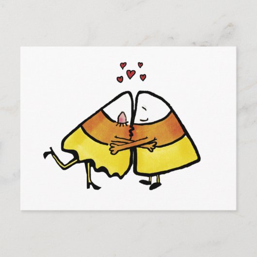 Kissing Halloween Snoep Cones Briefkaart (Voorkant)