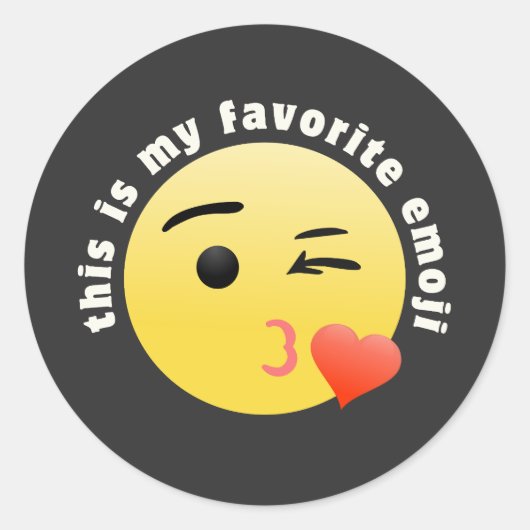 Kissing Heart Emoji Ronde Sticker (Voorkant)