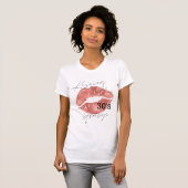 Kissing her 30's Goodbye Rose Gold Lips T-shirt (Voorkant volledig)