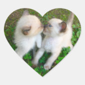 kissing kittens hart sticker (Voorkant)