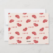 Kissing Lips Red op beige kleur grote valentijn Feestdagenkaart (Achterkant)