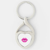 Kissing Lips Roze Sleutelhanger (Voorkant)