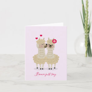Kissing Llamas Valentine's Day Cards Feestdagen Kaart