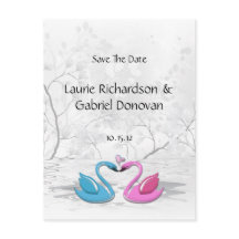 Kissing Love Swans Save The Date