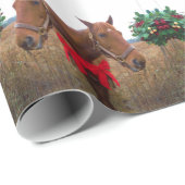 Kissing Mistletoe: Kerstpaarden rode strik Cadeaupapier (Rol Hoek)