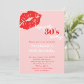 Kissing my 30s Goodbye Pink & Red 40th Birthday Kaart (Staand voorkant)