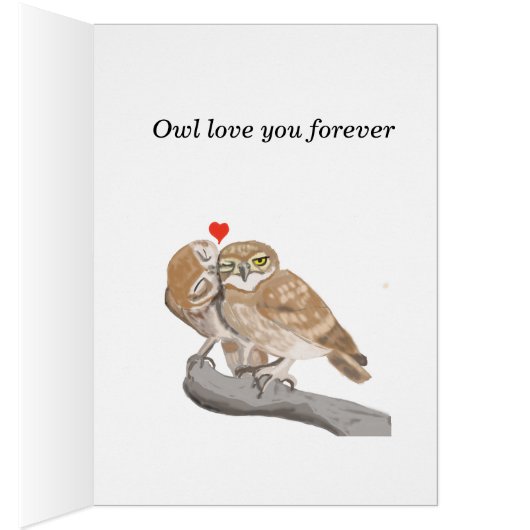 Kissing Owl Editable Valentijns Card (Binnen (Rechts))