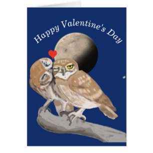 Kissing Owl Valentijnse kaart