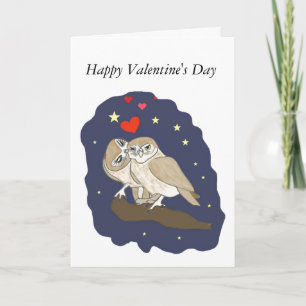 Kissing Owl Valentijnse kaart