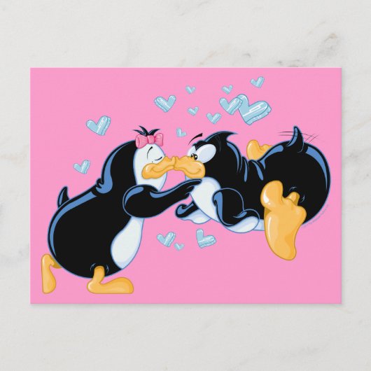Kissing Penguins Briefkaart (Voorkant)