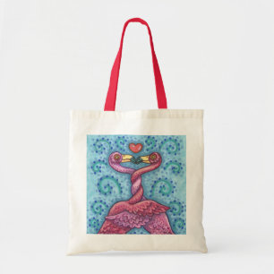 Kissing PINK FLAMINGO CANVAS TAS *Aanpassen