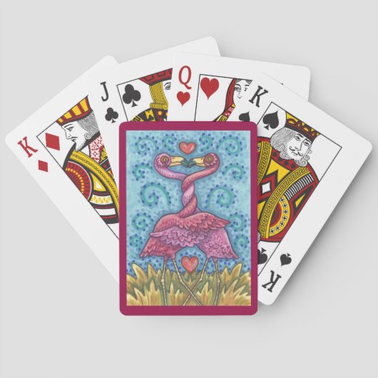 Kissing PINK FLAMINGO PLAYCARDS Poker Speelkaarten (Achterkant)