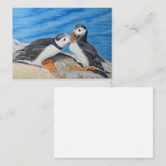 Kissing Puffins Advieskaart (Voorkant / Achterkant)