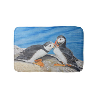 Kissing Puffins Badmat