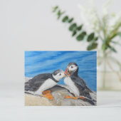 Kissing Puffins Briefkaart (Staand voorkant)