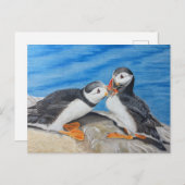 Kissing Puffins Briefkaart (Voorkant / Achterkant)