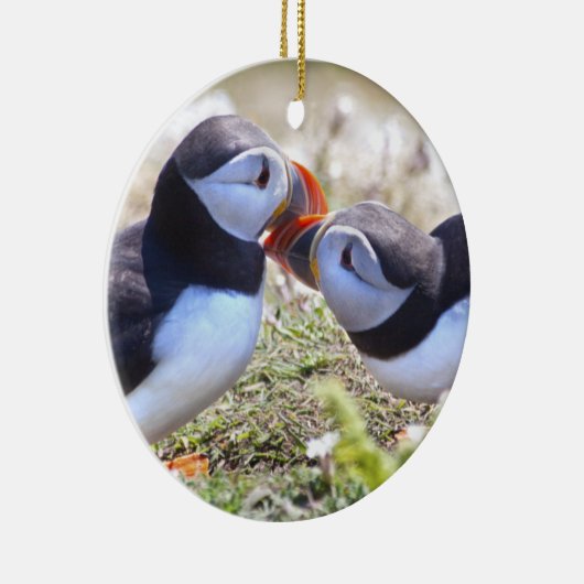 Kissing Puffins Ornament (Rechts)