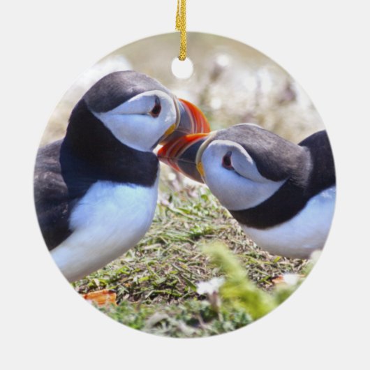 Kissing Puffins Ornament (Achterkant)