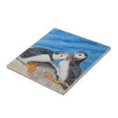 Kissing Puffins Tegeltje (Zijkant)