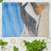 Kissing Puffins Theedoek (Gevouwen)