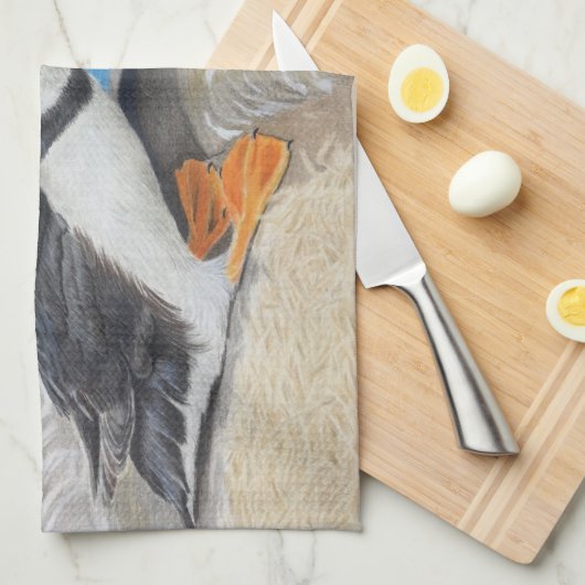 Kissing Puffins Theedoek (Quarter Fold)